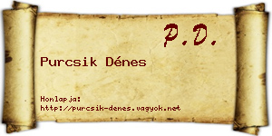 Purcsik Dénes névjegykártya